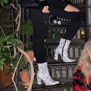 Snake skin booties